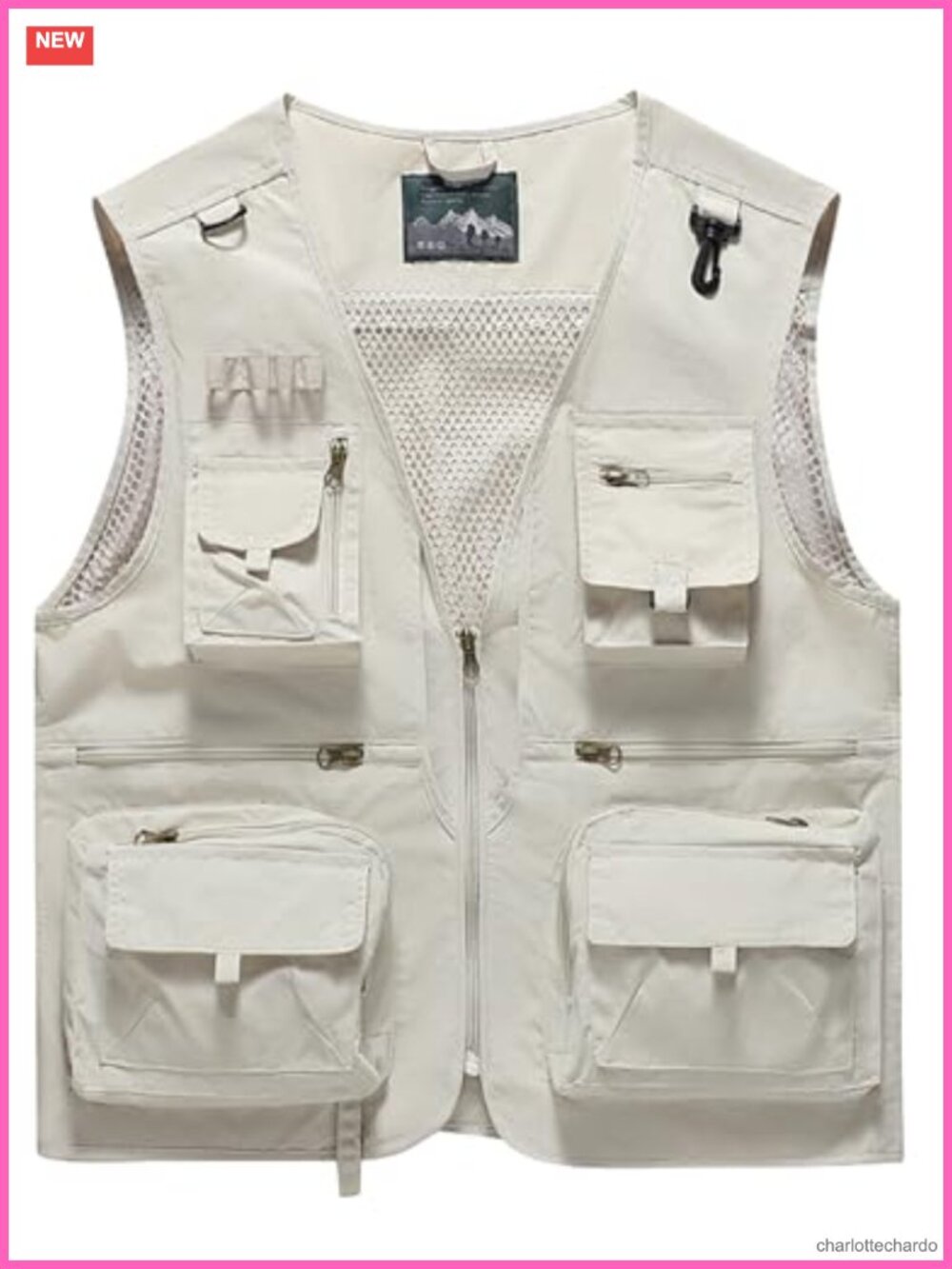 Women's Outdoor Utility Vest 15 Pockets Lightweight Nylon Sleeveless Zipper